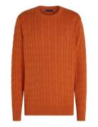 Tommy Hilfiger Classic Cotton Cable Crew Neck Orange