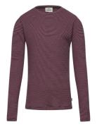 Mads Nørgaard 2X2 Cotton Stripe Talino Top Burgundy