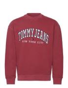 Tommy Jeans Tjm Rlx Tj Gd Varsity Crew Röd