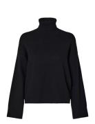 Selected Femme Slfkamma Ls Knit Roll Neck Noos Svart