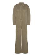 Rabens Sal R Canvas Light Jumpsuit - Jozette Khaki Green