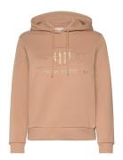 GANT Reg Tonal Shield Hoodie Brun