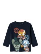 Name It Nmmanan Marvel Ls Nreg Top Mar Marinblå