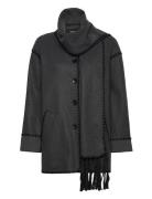 ONLY Onlelba Life Scallop Edge Scarf Coat Otw Grå