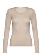 Rosemunde Belize Long Sleeve Pointelle T-Shir Beige