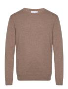 Davida Cashmere Man Chunky O-Neck Sweater Brun