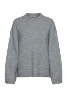 Gina Tricot Crew Neck Knitted Sweater Grå