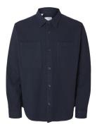 Selected Homme Slh-Heavy Twill Overshirt Ls Noos Marinblå