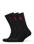 Polo Ralph Lauren Underwear Big Pony Crew Sock 3-Pack Svart