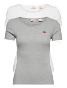 LEVI´S Women 2Pack Crewneck Tee Ss 2 Pack T Grå