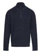 Lindex Sweater Rib Knit Halfzip Marinblå