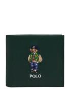 Polo Ralph Lauren Polo Bear Leather Billfold Coin Wallet Grön