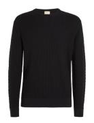 Calvin Klein Small Basquet Weave Cn Sweater Svart