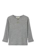 Lil'Atelier Nmmfable Ls Wool Top Lil Grå