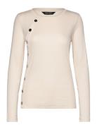 Lauren Ralph Lauren Button-Trim Rib-Knit Cotton-Blend Top Kräm