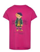 Ralph Lauren Kids Polo Bear Cotton Jersey Tee Rosa