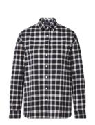 Lexington Clothing Edith Organic Cotton Flannel Check Shirt Marinblå