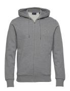 GANT Reg Tonal Shield Full Zip Hoodie Grå