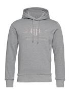 GANT Reg Tonal Shield Hoodie Grå