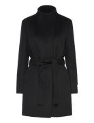 Calvin Klein Wool Funnel Neck Coat Svart