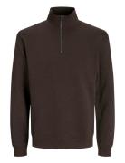 Jack & J S Jjebradley Sweat Half Zip Noos Brun