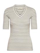 InWear Dagnaiw Striped V-Neck Mix Ss Grå