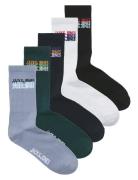 Jack & J S Jaccyber Tennis Socks 5 Pack Jnr Multi/patterned