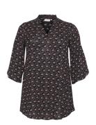 Kaffe Curve Kcamy Frill Tunic Printed Svart