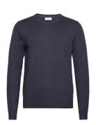 Lindbergh Ecovero L/S O-Neck Knit Marinblå