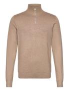 Lindbergh Half Zip Mélange Knit Beige