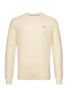 GANT Cotton Textured C-Neck Kräm