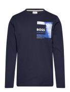 BOSS Long Sleeve T-Shirt Marinblå