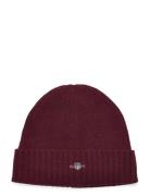 GANT Unisex. Shield Wool Beanie Burgundy