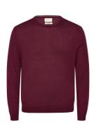 GANT Extrafine Merino Wool C-Neck Burgundy