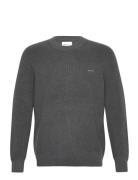 GANT Cotton Wool Rib C-Neck Grå