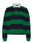 Polo Ralph Lauren Striped Cropped Jersey Rugby Shirt Marinblå