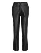 DEPECHE Biancadep Straight Fit Leather Pants Svart