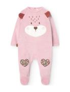 Boboli Velour Play Suit For Baby Girl -Bci Rosa