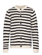 FUB Striped Cardigan Marinblå