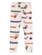 Geggamoja Bamboo Leggings Santa Dogs 65 62/68 Kräm