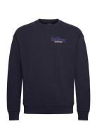 Scotch & Soda Front Back Artwork Sweatshirt Marinblå