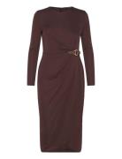 Lauren Ralph Lauren Buckle-Trim Stretch Jersey Dress Brun