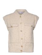 Mango Sequin Knitted Vest Beige