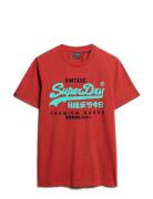 Superdry Duo Vintage Logo T Shirt Röd