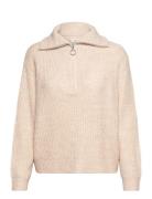 ONLY Onlbaker L/S Zip Pullover Knt Noos Beige