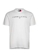 Tommy Jeans Tjm Reg Linear Logo Tee Ext Vit