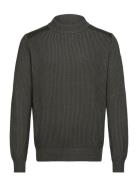 Belstaff Stanley Mock Neck Jumper Tile Green / Mid Grey Heather Khaki ...