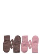 Melton Comfy Mittens 2-Pack Rosa