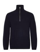 Garment Project Half Zip Wool Knit - Navy Marinblå