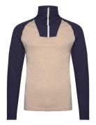 Bula Retro Merino Wool Halfzip Sweater Beige